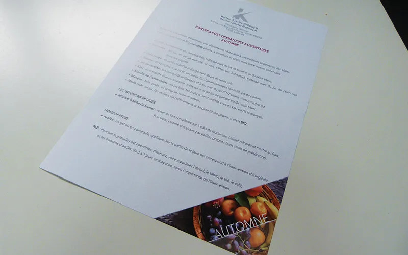 Création de supports d'information médicale pour le Dr Khoury par Agraf.