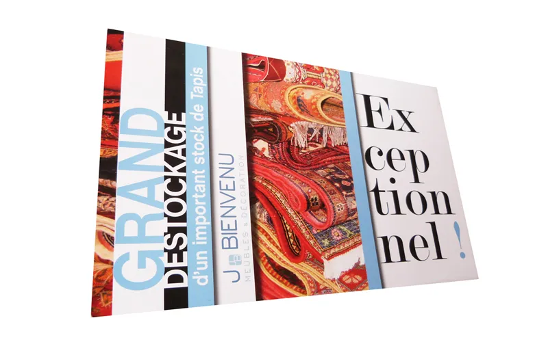 esign de flyer grand format pour l'opération déstockage de Meubles Bienvenu par Agraf.