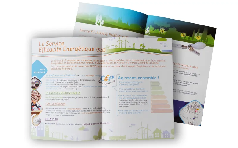 Design de support d'information sur l'efficacité énergétique pour la FDE 80 par Agraf.