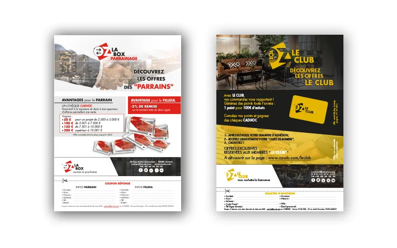 Supports marketing et programme de parrainage pour Oz Alu par le studio Agraf.