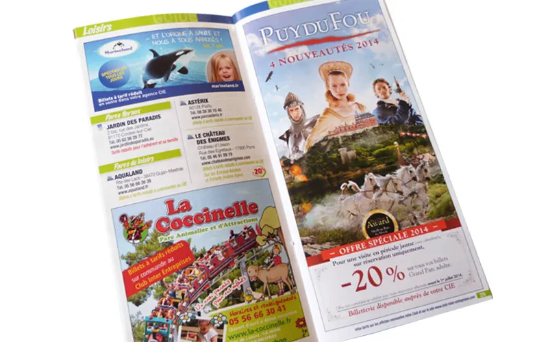 Design de guide de loisirs pour le Club Inter Entreprises réalisé par Agraf.