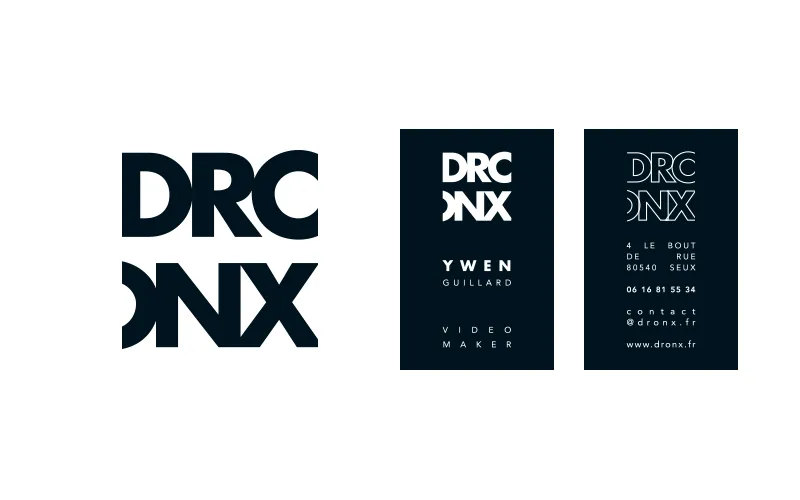 Création de logo typographique moderne pour Dronx par le studio Agraf.