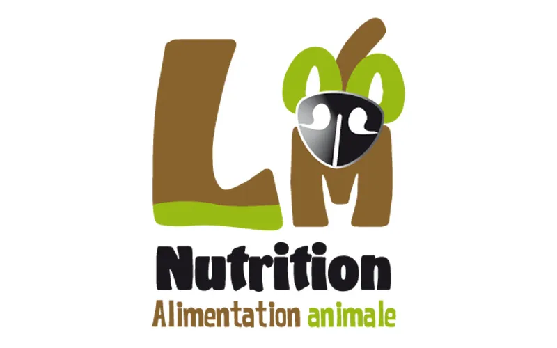 Création de logo illustré pour LM Nutrition animale par le studio Agraf.